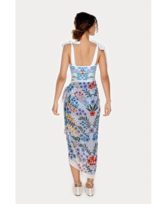 Women's Beach Sarong Wrap - Blue Garden