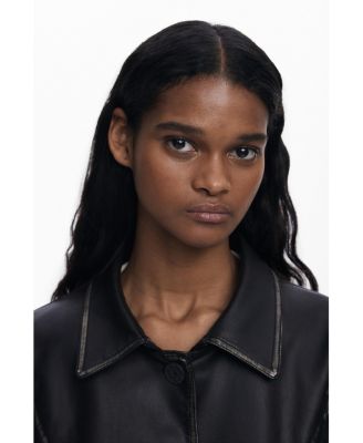 Women's Long faux leather jacket