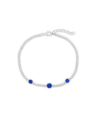 Sterling , Round CZ Tennis Bracelet