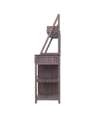 Fir Wood Potting Bench with Storage