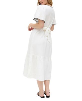 Women's Delilah V-Neck Front Tie Midi Dress