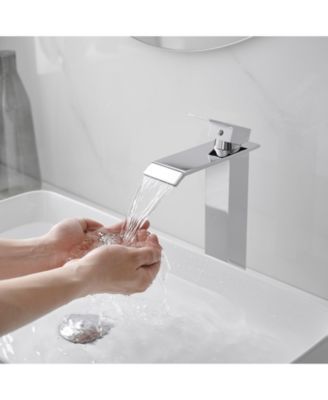 Single Hole Single-Handle Bathroom Vessel Faucet With Pop Up Drain Without Overflow