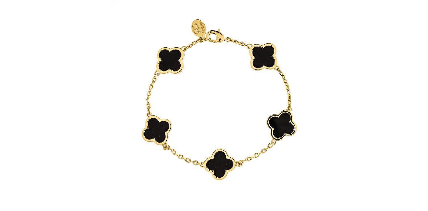 Onyx Flower Station Bracelet