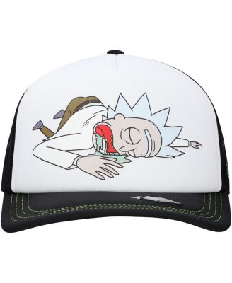 Men's and Women's White/Black Rick and Morty Graphic Foam Trucker Adjustable Hat