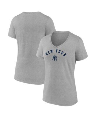 Fanatics - Women's Gray New York Yankees V-Neck T-Shirt