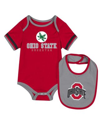 Colosseum - Baby Boys and Girls Scarlet Ohio State Buckeyes Bodysuit with Bib Set