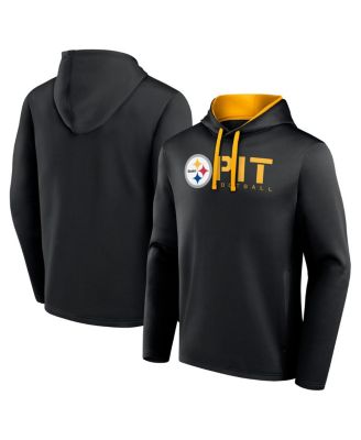 Logo Athletic - Men's Black Pittsburgh Steelers Head Start Pullover Hoodie