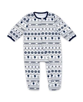 Baby Boys and Girls Dallas Cowboys Allover Print Full-Zip Sleeper with Bib Set