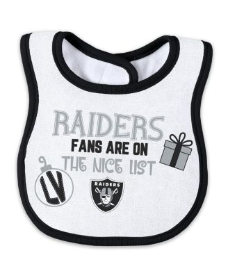 Baby Boys and Girls Las Vegas Raiders Allover Print Full-Zip Sleeper with Bib Set