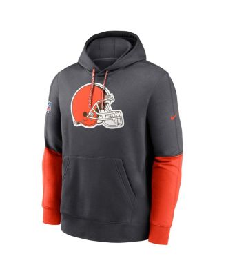 Men's Anthracite Cleveland Browns 2024 Sideline Club Pullover Hoodie