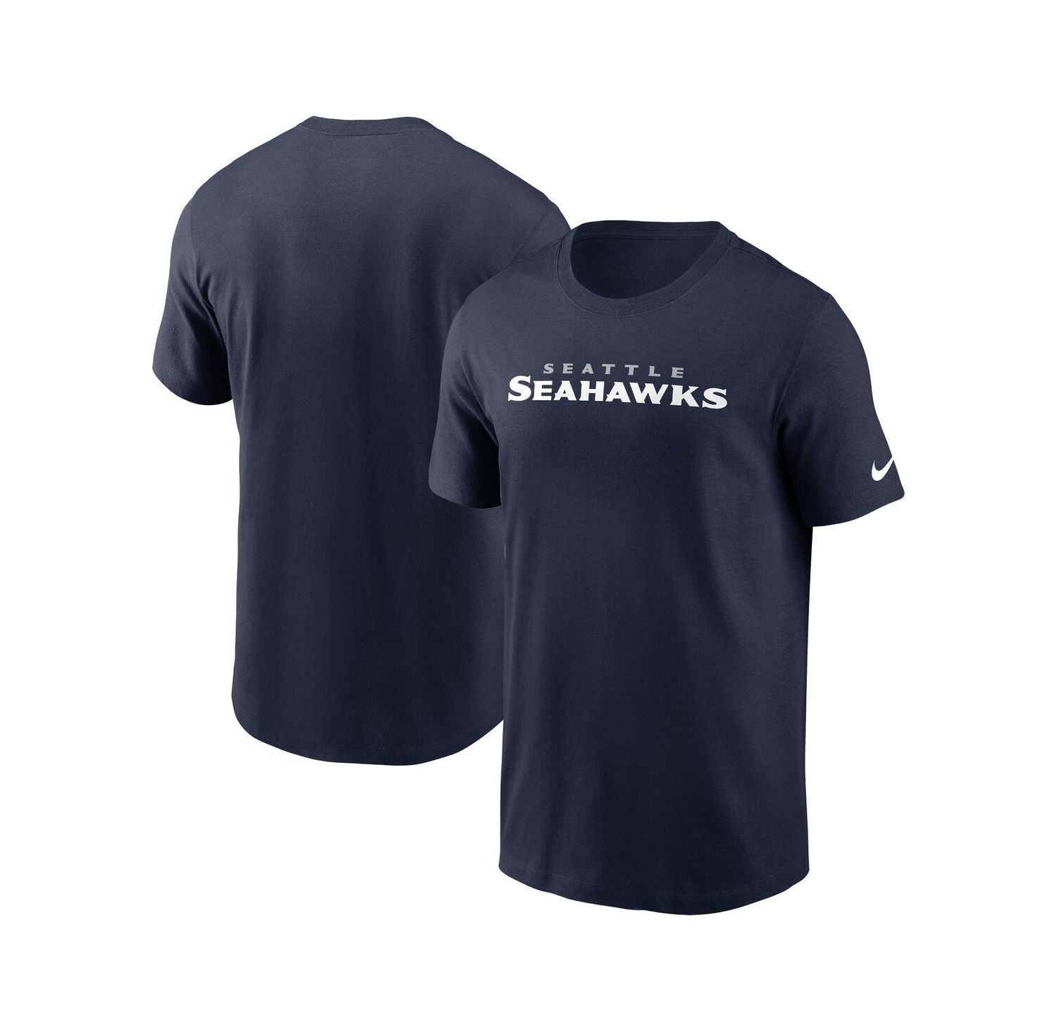 Men's College Navy Seattle Seahawks Primetime Wordmark Essential T-Shirt