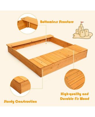 Kids Sandbox, 49”x47” Cedar Wooden Sand Pit
