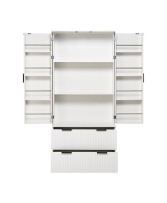 72" Fluted Pantry Cabinet w/ Drawers & Spice Rack