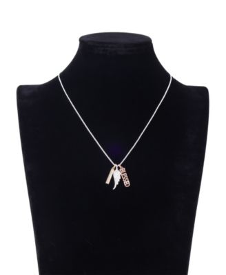 Fine Silver Plated Crystal Wing Blessed Charm Short Pendant Necklace