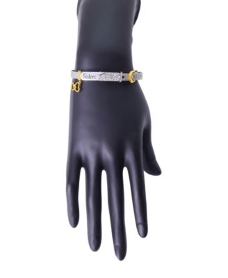 Fine Silver Plated Crystal Sisters Mesh Chain Bracelet