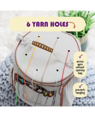 Durable Canvas Crochet & Knitting Bag Organizer with Accessories Case - Yarn Organizer for Crochet Accessories and Supplies