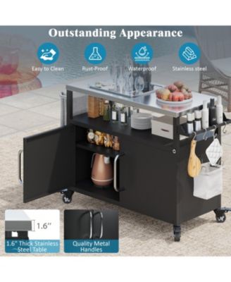 Outdoor Grill Cart Table Kitchen Island