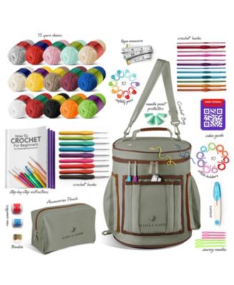 Crochet Starter Kit for Beginners Adults & Kids with Video Tutorials - Amigurumi & Crocheting Kit - with Yarn & Crochet Bag