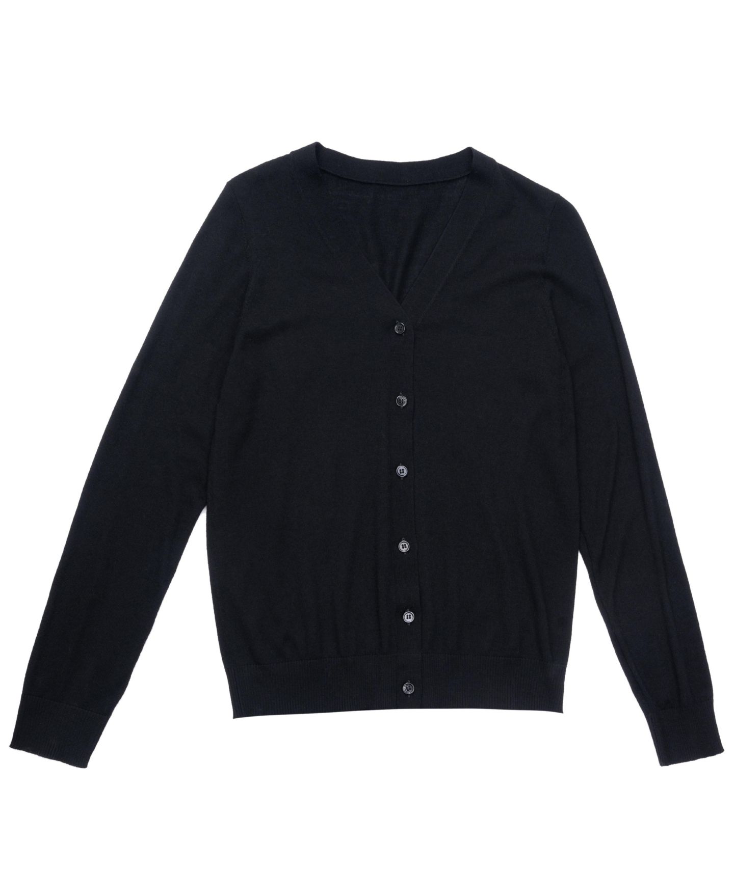 Женский кардиган JENNIE LIU Merino Wool Light Weight Cardigan Ultra Soft Fine Gauge V Neck Sweaters, цвет: Чёрный — фото 7