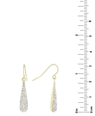 Pav&eacute; Tear-Shape Drop Earrings in 18k Gold-Plated Sterling Silver