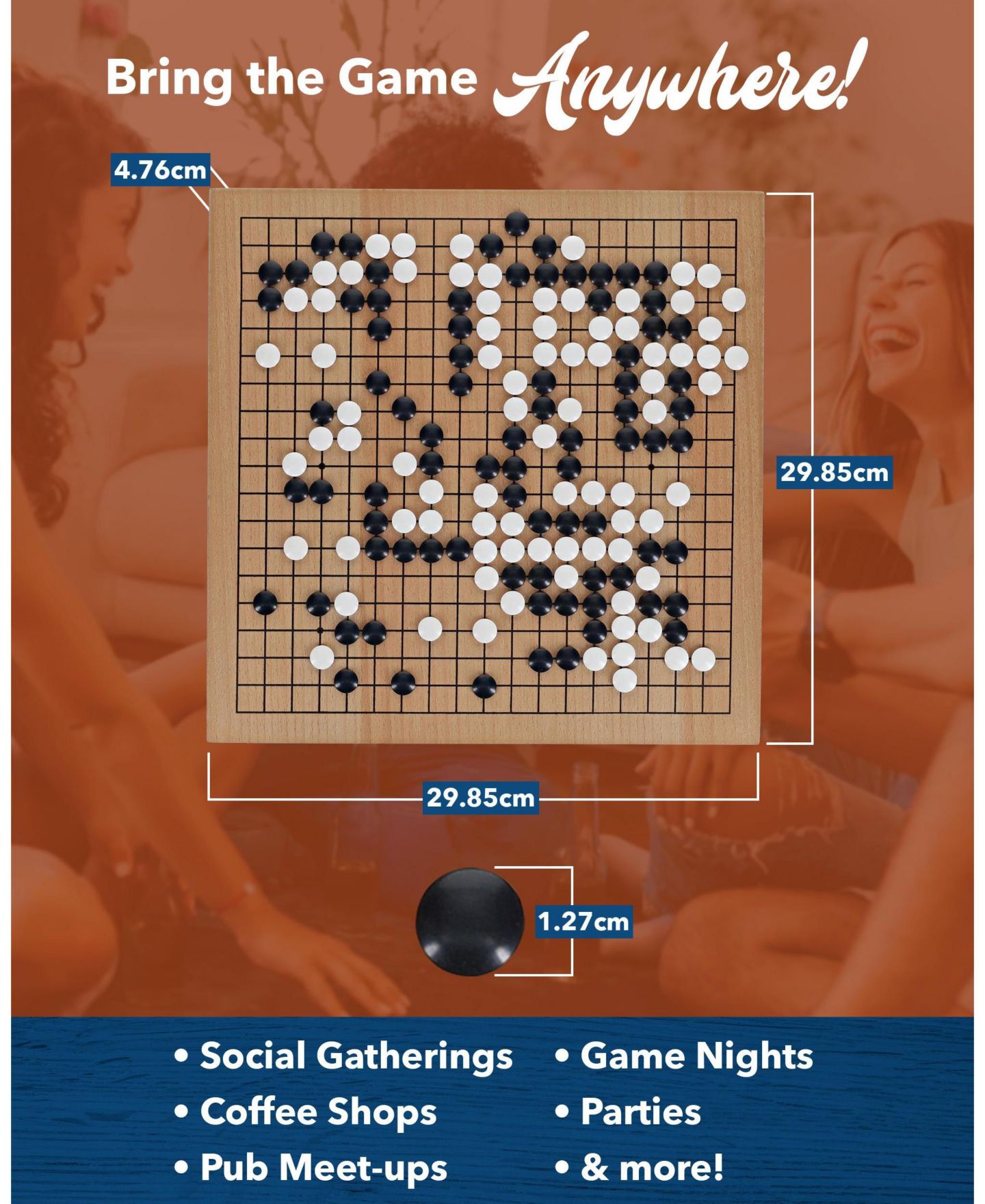 Детские игрушки WE Games Wooden Strategy Go Set with Pull-Out Drawers Board Game, 361 Pieces, Ages 12+, цвет: Натуральный — фото 9