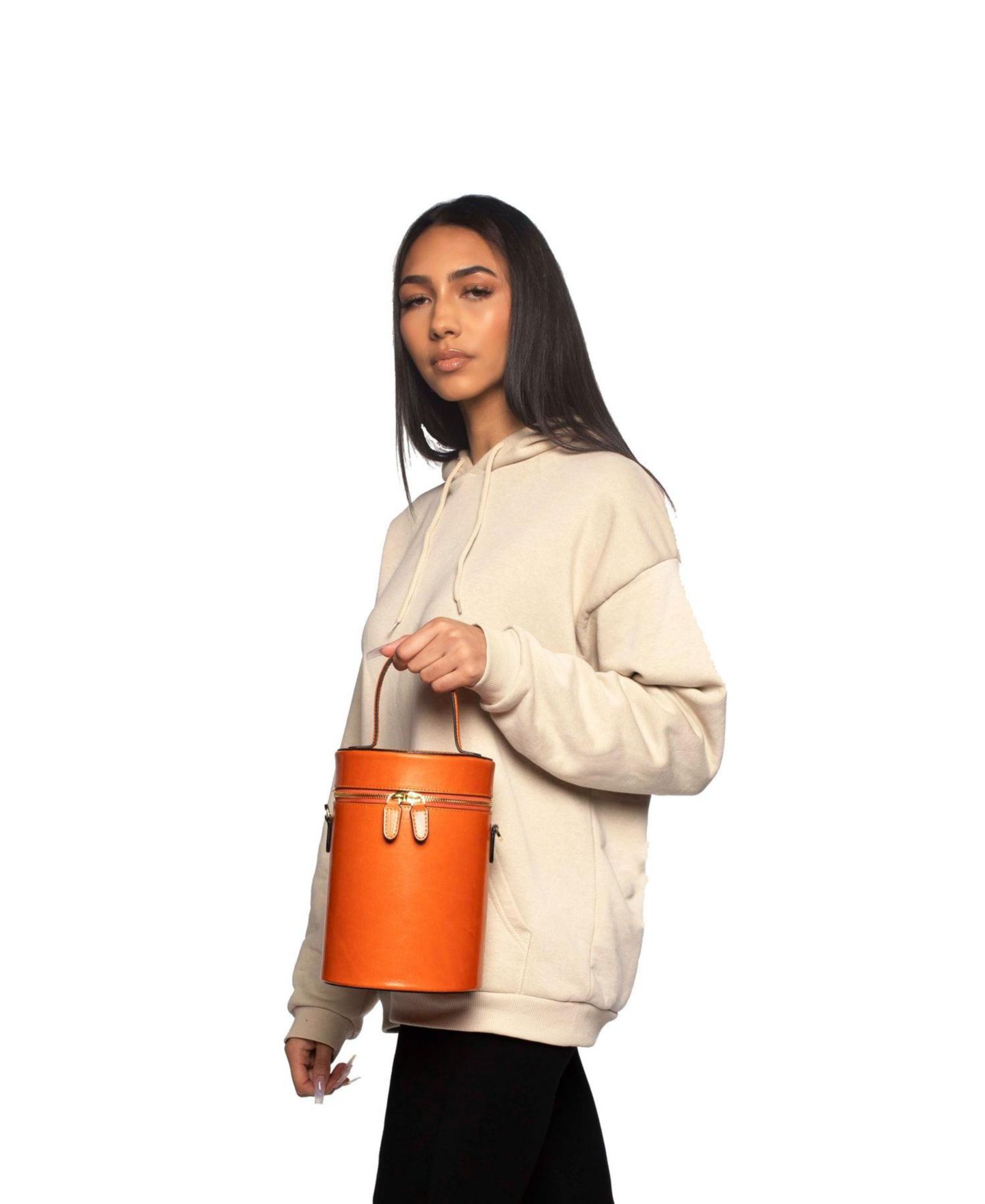 Женская сумка Silver & Riley Nola Bucket Leather, цвет: Бежевый / Хаки — фото 2
