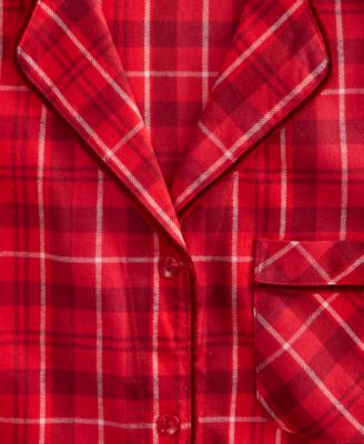 Women's Cotton Flannel Printed Long Sleeve Sleepshirt