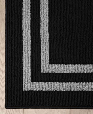 Jean Pierre Double Line Border Tufted - Machine Washable Runner Rug, 26" x 72"