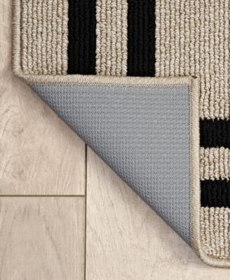 Jean Pierre Double Line Border Tufted - Machine Washable Runner Rug, 26" x 96"