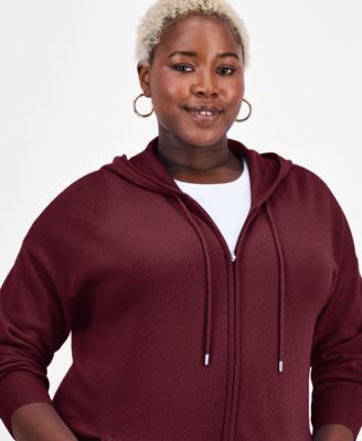 Plus Size 100% Cashmere Zip-Up Hoodie, Macy's Exclusive