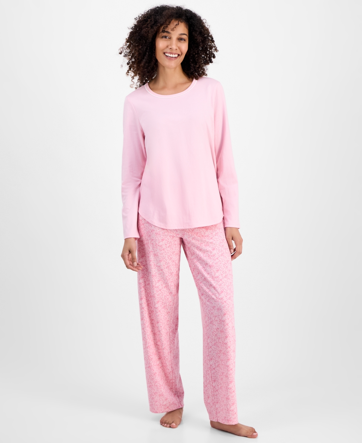 Charter Club Women's Long-Sleeve Jersey Pajama Set
