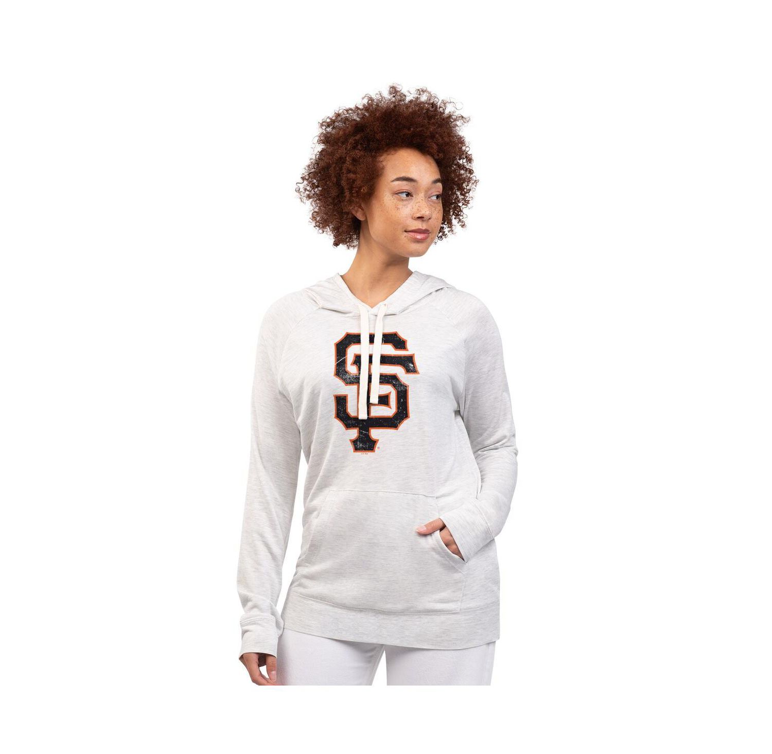 Women's Oatmeal San Francisco Giants Pregame Pullover Hoodie