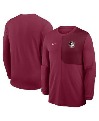 Nike - Men's Garnet Florida State Seminoles 2025 Sideline Coach UV Performance Long Sleeve T-Shirt