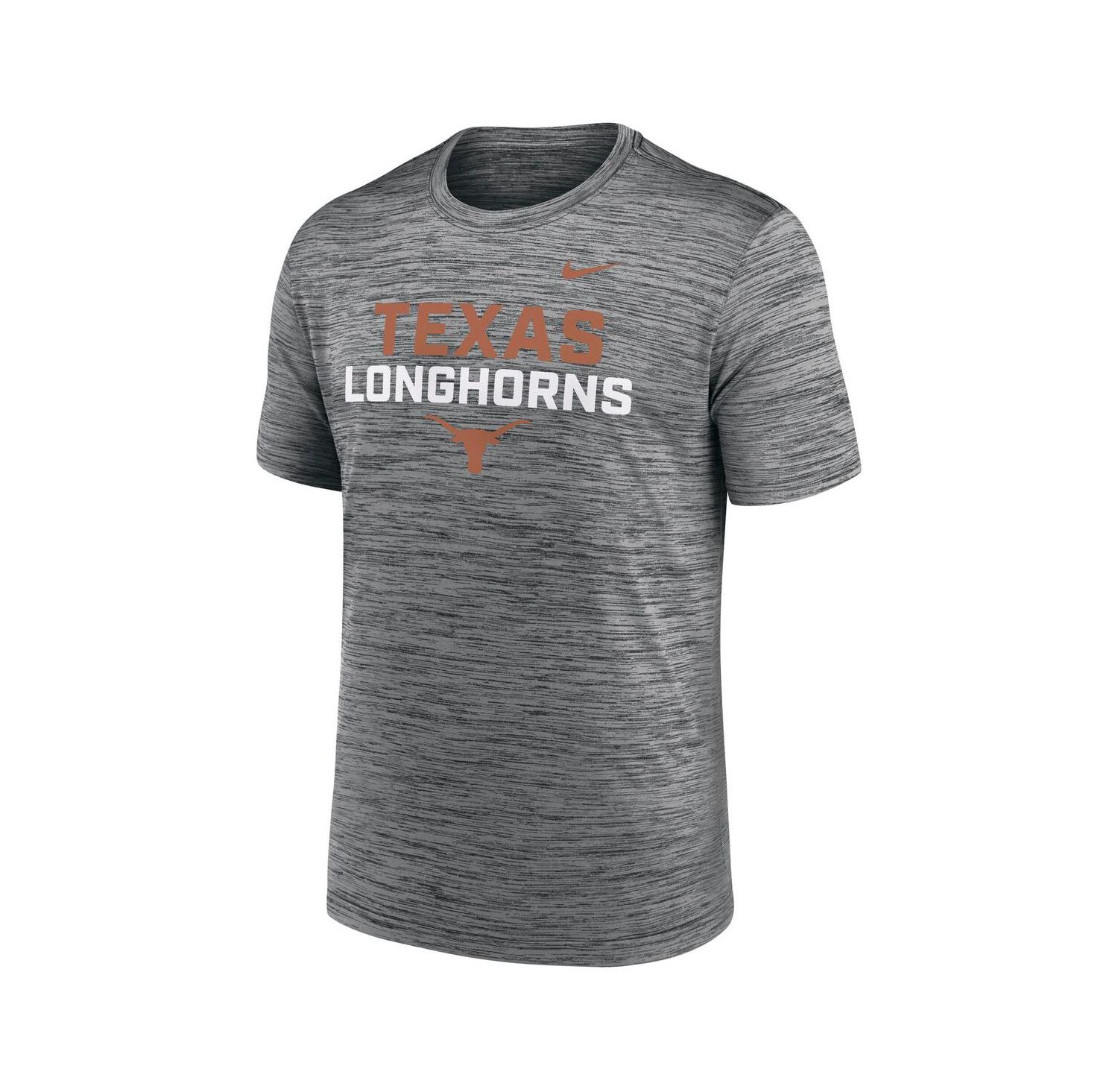 Men's Anthracite Texas Longhorns Campus Center Stack Velocity Performance T-Shirt