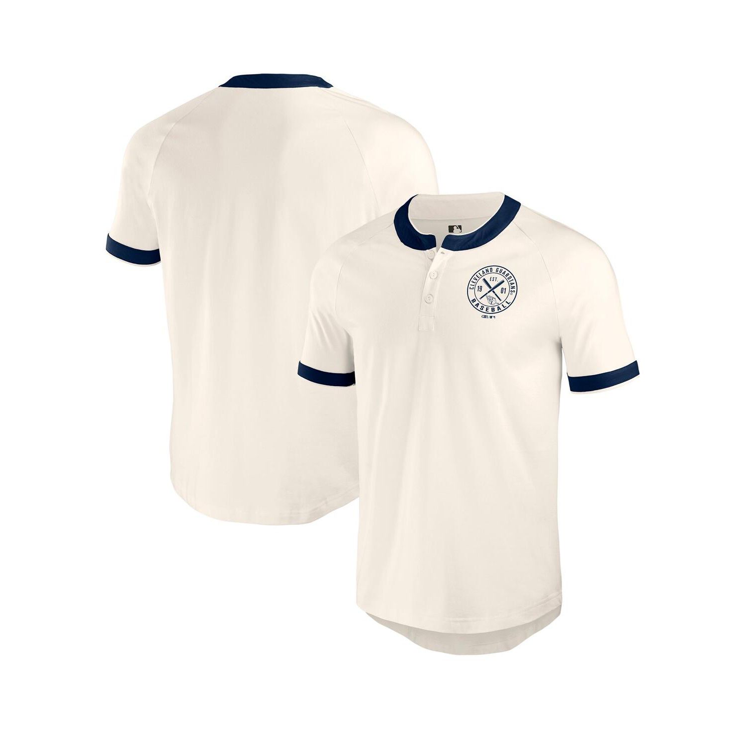 Darius Rucker Collection by Men's White Cleveland Guardians Henley Raglan T-Shirt