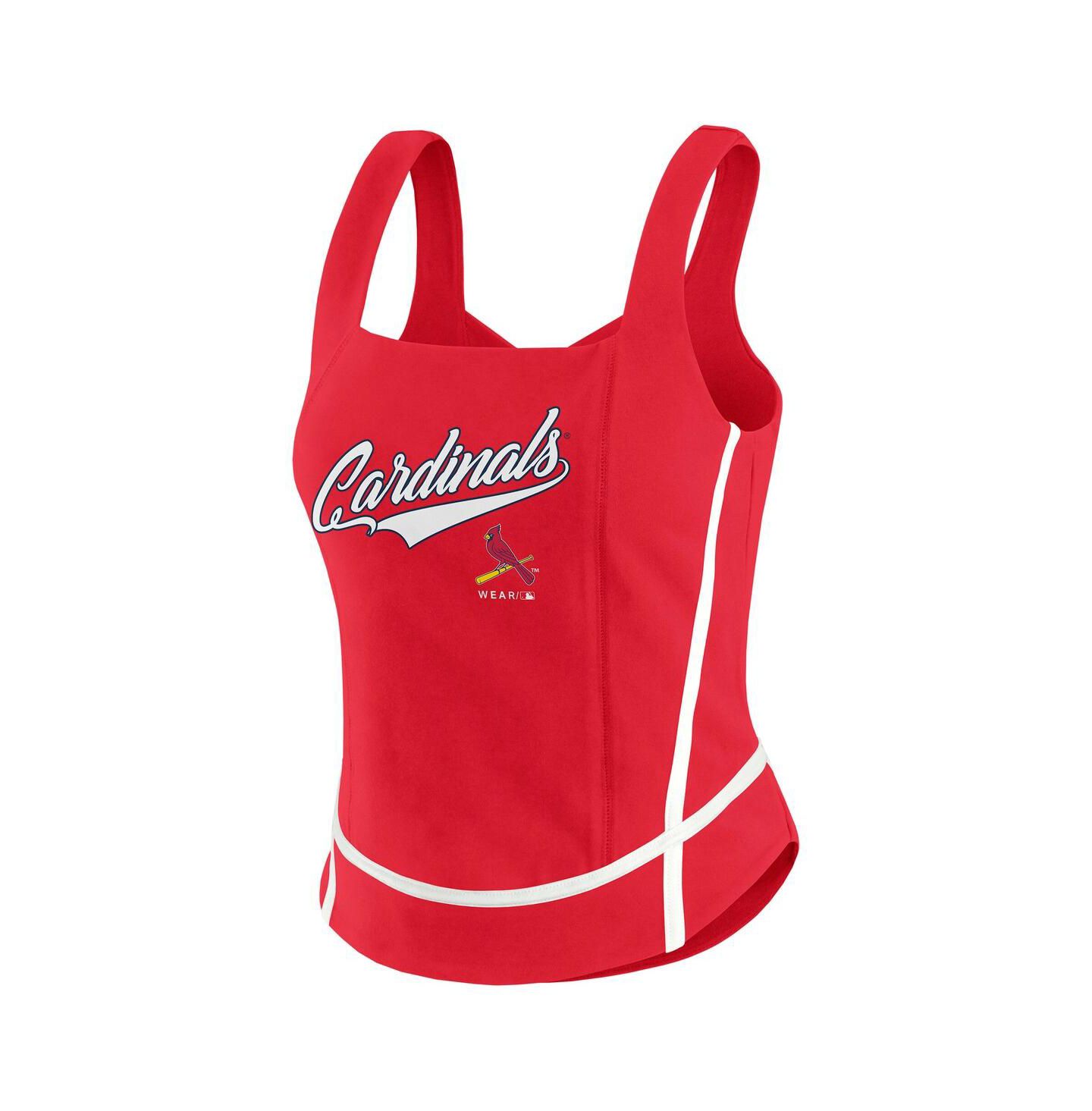 Женский топ WEAR by Erin Andrews Red St. Louis Cardinals Square Neck — фото 3