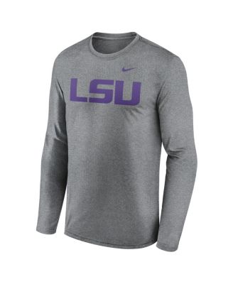 Men's Heather Gray LSU Tigers Primetime Primary Legend Long Sleeve T-Shirt