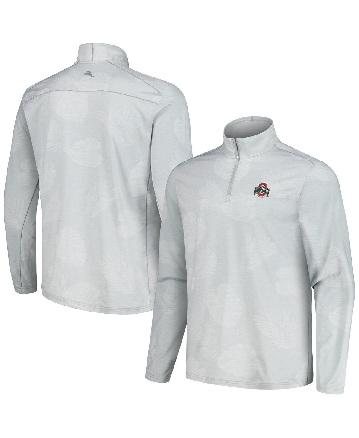 Tommy Bahama Men's Gray Ohio State Buckeyes Delray Frond Islandzone Half-zip Jacket