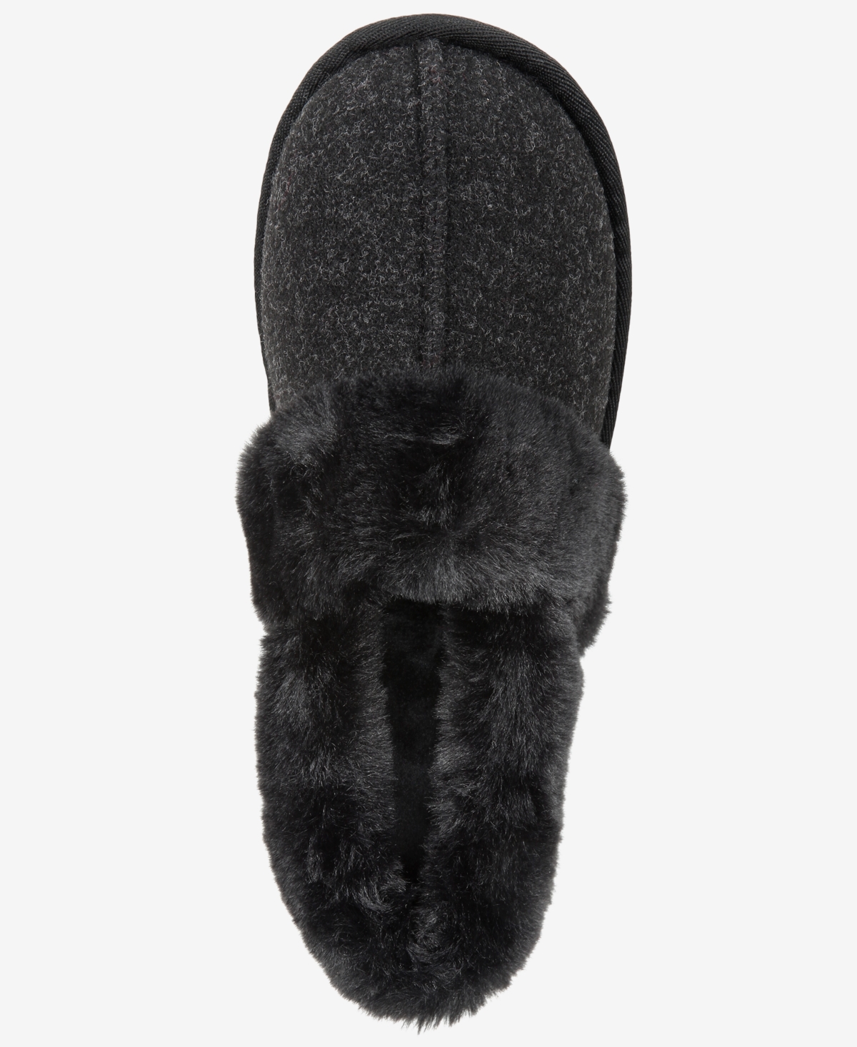 Charter Club Women's Faux-fur-lined Slippers, Macy's Exclusive In Black
