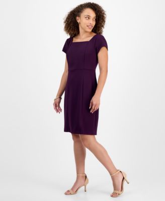 Petite Square-Neck Short-Sleeve Dress