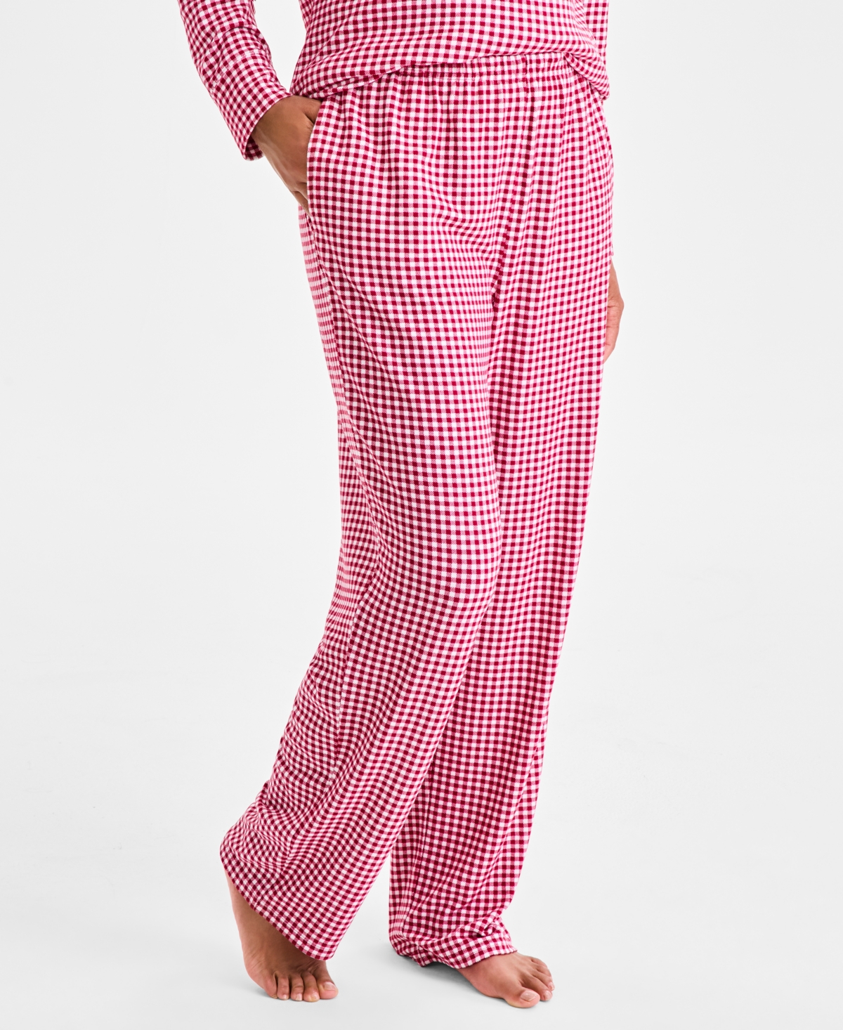 Charter Club Women's 2-pc. Printed Long-sleeve Packaged Pajamas Set, Created For Macy's In Red