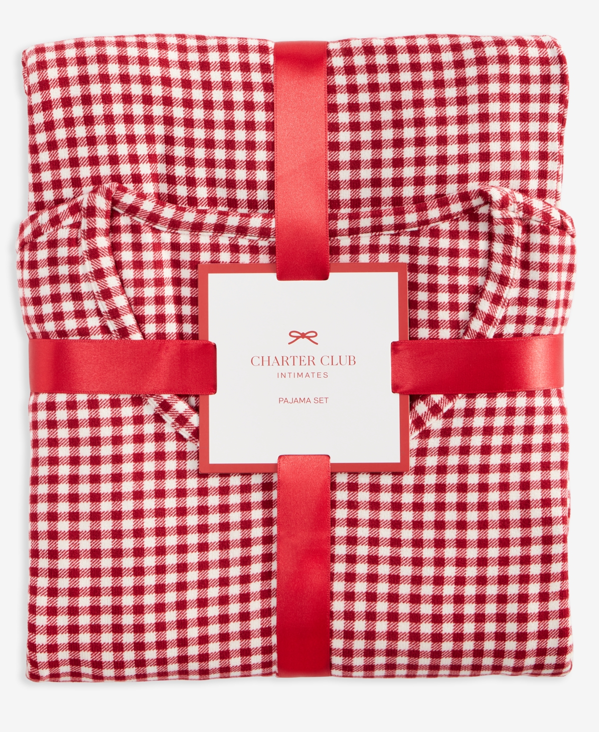 Charter Club Women's 2-pc. Printed Long-sleeve Packaged Pajamas Set, Created For Macy's In Red