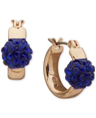 Small Pavé Fireball Hoop Earrings, 0.68