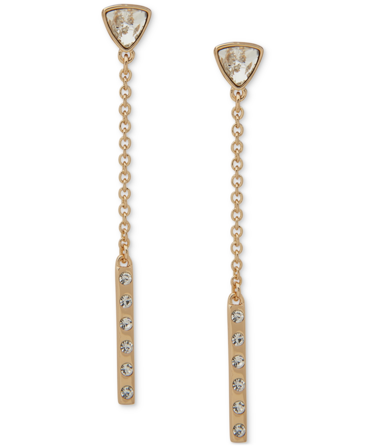 Karl Lagerfeld Crystal Double Drop Earrings In White