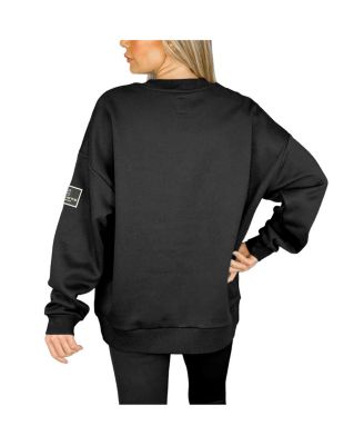 Women's Black Cincinnati Bengals Oversized Players Only Black Label Pullover Sweatshirt