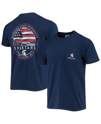 Image One - Men's Navy Michigan State Spartans Campus Americana T-Shirt