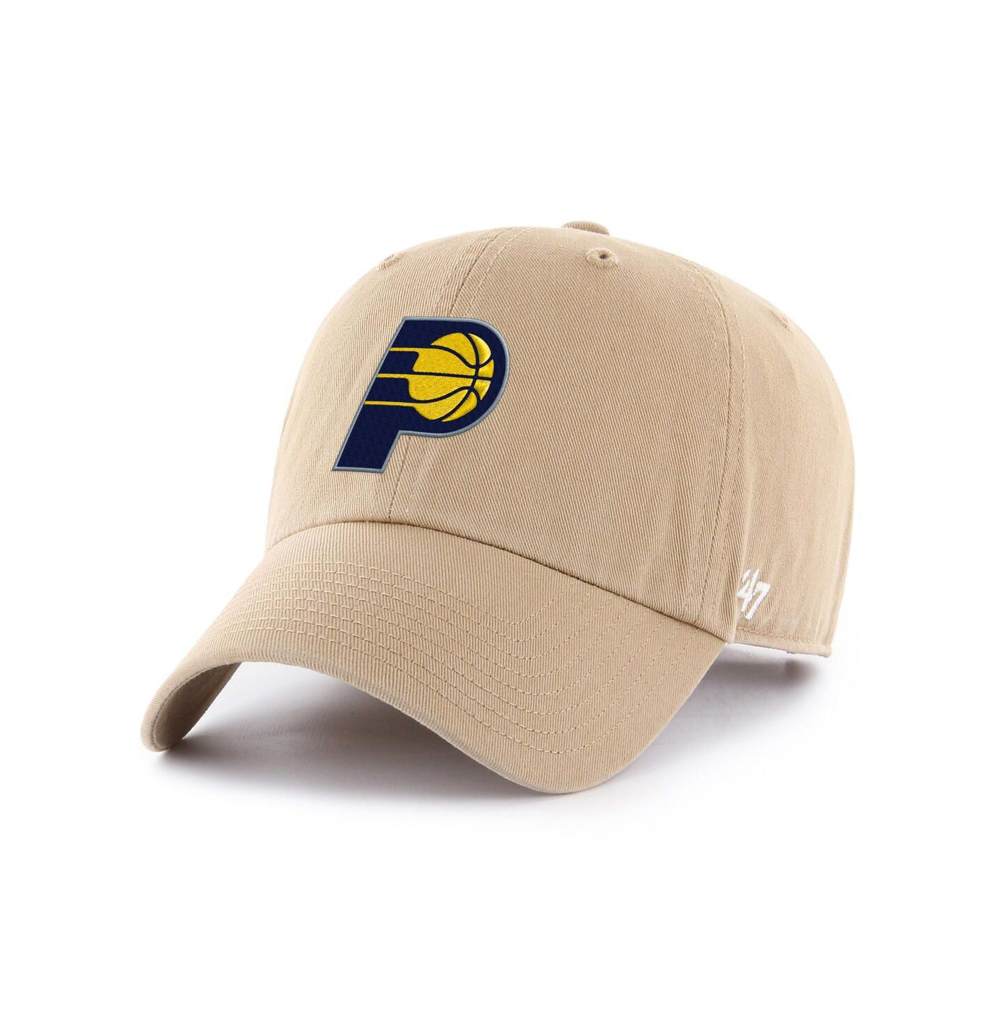 Мужская кепка '47 Brand Khaki Indiana Pacers Primary Logo Clean Up Adjustable Hat — фото 1
