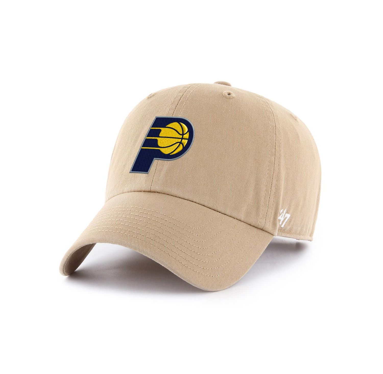 Men's Khaki Indiana Pacers Primary Logo Clean Up Adjustable Hat
