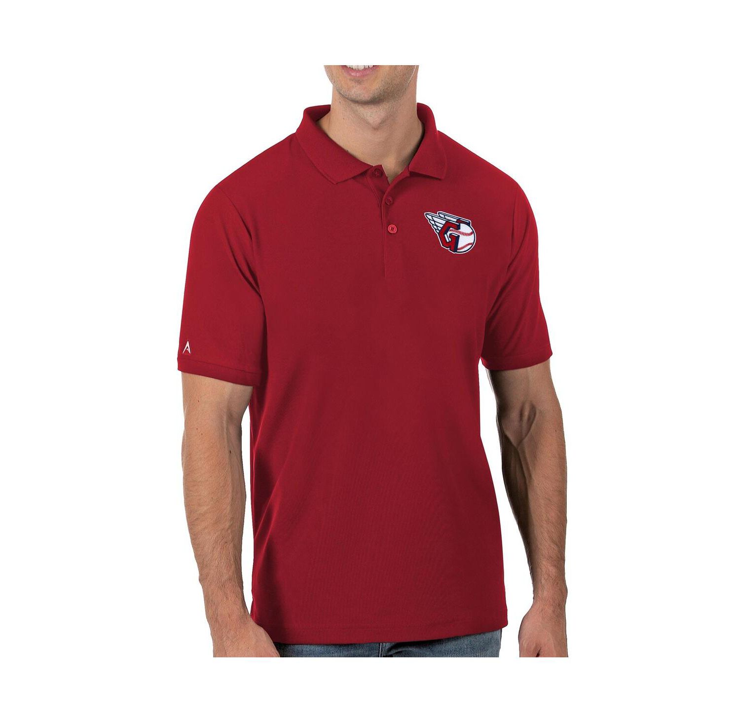 Men's Red Cleveland Guardians Legacy Pique Polo Shirt