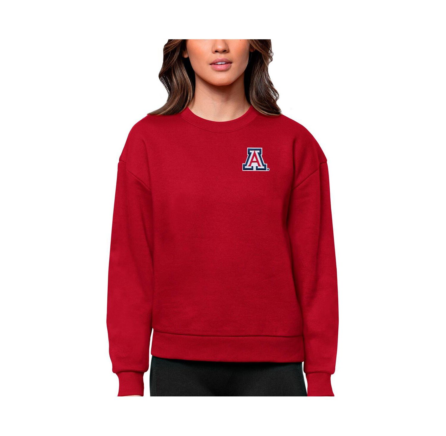 Women's Red Arizona Wildcats Logo Victory Crewneck Pullover Sweatshirt